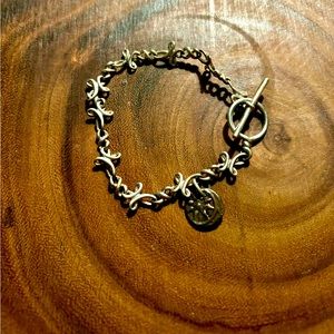 Celtic coin type bracelet silver latch